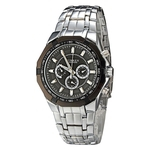 Mens Curren Stainless Moderna Chronometer Preto De Prata Do Relógio 8084