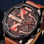 Men's Fashion Luxury Watch Leather Date Analog Quartz Sport Mens Wristwatches