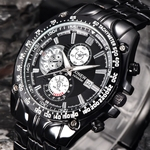 Men's Fashion Military Stainless Steel Analog Date Sport Quartz Wrist Watch