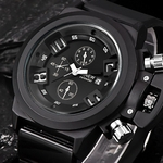 Mens Fashion Silica Sport Date Chronograph Analog Quartz Wrist Watch Waterproof
