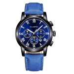 Men's Fashion Sport Stainless Steel Case Leather Band Quartz Analog Wrist Watch