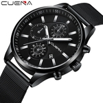 Men's Fashion Sport Stainless Steel Case Leather Band Quartz Analog Wrist Watch