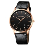 Men's Fashion Sport Stainless Steel Case Leather Band Quartz Analog Wrist Watch