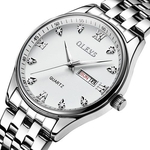Mens luxo relógio de alta qualidade relógio de quartzo de luxo mens de aço inoxidável negócio impermeável relógio 30M