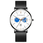 Mens rel¨®gios de luxo Quartz Assista Casual Magro malha de a?o Esporte Busine Assista