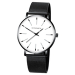 Mens Rel¨®gios Mulheres Quartz Assista Casual Magro malha de a?o imperme¨¢vel Sport Watch