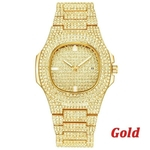 Mens Relógios 14 K Banhado A Ouro de Diamantes Relógios de Bling Bling Negócio Relógio À Prova D 'Água Relógios de Quartzo Relogio masculino