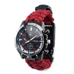 Mens Survival Watch Relógio Tático Ao Ar Livre Com Paracord Bússola Termômetro Fogo Arranque Ap