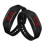 Mens Womens Silicone LED Watch Data Sports Pulseira Digital rel¨®gio de pulso BK