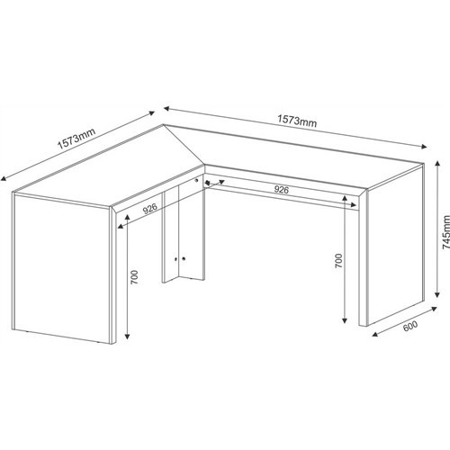 Mesa Angular Tecno Mobili - Tabaco