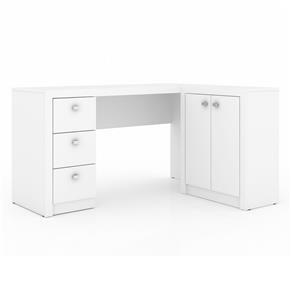 Mesa de Escritório 3 Gavetas ME4100 Amêndoa - Branco