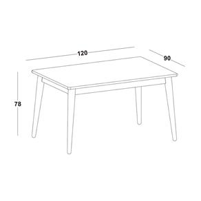 Mesa de Jantar Retangular Novita 120cm - Preto