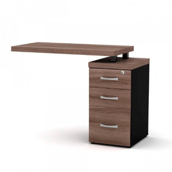 Mesa para Escritório 3 Gavetas Walnut - Pandin