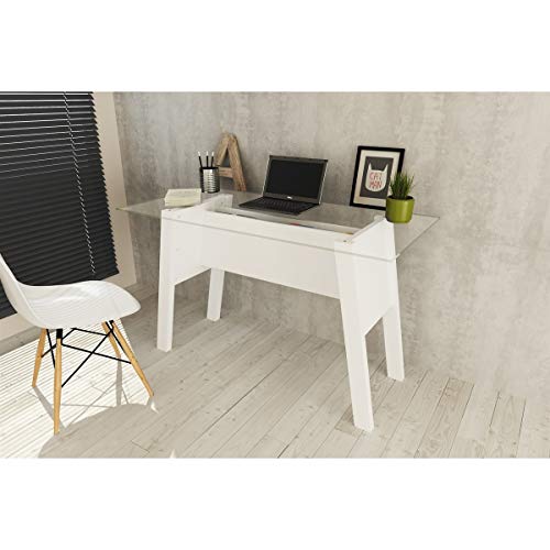 Mesa para Escritório Tampo Vidro ME4134 Tecno Mobili - Branco