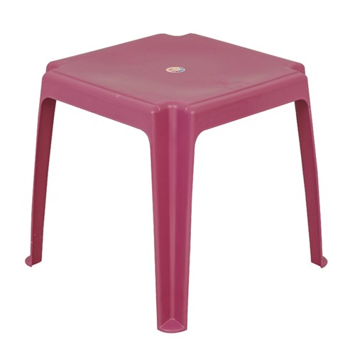 Mesa Plástico Quadrada Infantil Rosa 45x45x45cm