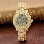 Metal Bracelet Quartz Bracelet Gold Bracelet Crystal Diamond Gold Watch