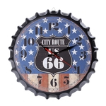 Metal Retro Bottle Cap Mute Relógio de parede da garrafa de cerveja Tampa Relógio de parede Decoração Auto-forneceu 1 pilha AA