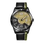 Military Leather Waterproof Date Quartz Analog Army Men's Quartz Wrist Watches