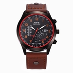 Military Leather Waterproof Date Quartz Analog Army Men's Quartz Wrist Watches