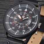 Military Leather Waterproof Date Quartz Analog Army Men's Quartz Wrist Watches