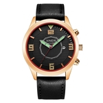 Military Leather Waterproof Date Quartz Analog Army Men's Quartz Wrist Watches