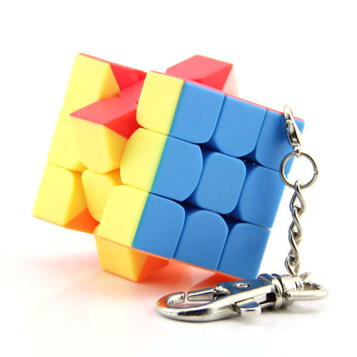 Mini 3 * 3 * 3 Keychain Cube Stickerless velocidade cubo mágico quebra-cabeça Toy educacionais para crianças Crianças