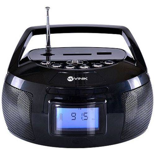 Mini Rádio Portátil Vinik Rp100 com USB Sd Aux 6w Rms - Preto