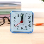 Mini Relógio De Quartzo Quadrado Relógio Despertador De Viagem Quarto Relógio De Mesa Em Casa Azul