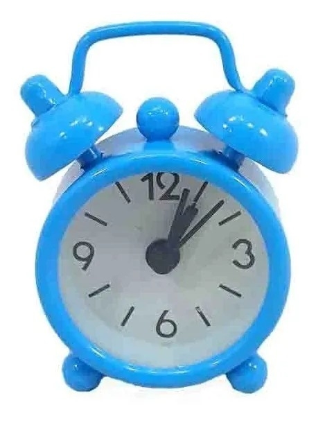 Mini Relógio Despertador M Azul com Alarme