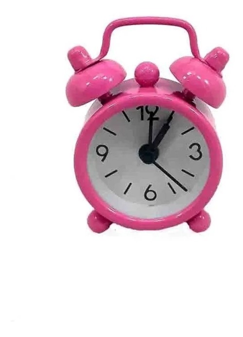 Mini Relógio Despertador M Rosa com Alarme