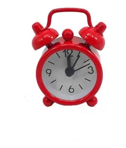 Mini Relógio Despertador M Vermelho com Alarme