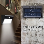 Mising Integrado Ao Ar Livre 12 LED Luz Solar PIR Alimentado Por Sensor De Movimento Lâmpada de Jardim Lâmpada de Parede de Segurança IP65 À Prova D 'Água