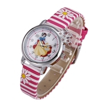 Miúdo dos desenhos animados de relógio de quartzo da sereia Princesa Flor Stripe PU Leather Strap Boy Girl Relógio de pulso