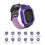 Miúdos espertos Watch Phone crianças GPS Tracker Veja com SOS Anti-Lost Alarm Sim Card Alarme Tela Slot de toque do relógio de pulso Digital Assista E12 para meninos e meninas