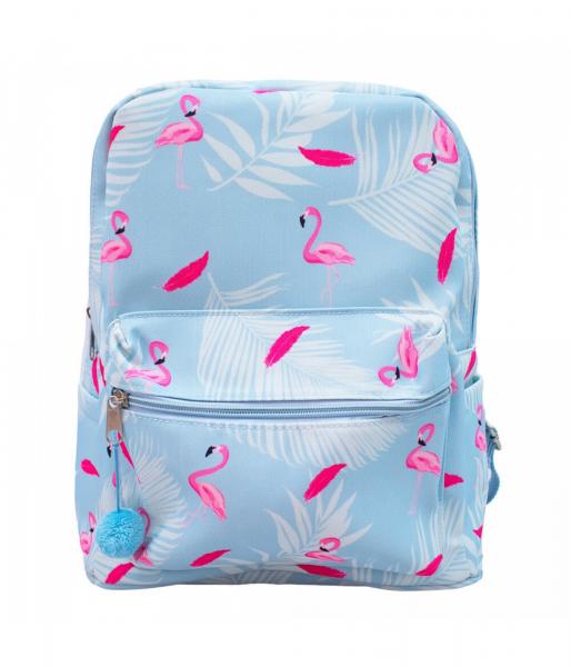 Mochila Azul Flamingo 35x27x16cm - Minas Presentes