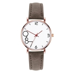 Moda couro temperamento feminino Strap Watch Quartz Analog Rodada de rel¨®gio