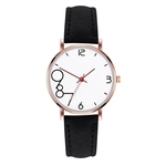 Moda couro temperamento feminino Strap Watch Quartz Analog Rodada de rel¨®gio