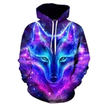 Moda de Nova Homens Lobo Hoodie 3D Casual manga comprida 3D Impresso com capuz camisola legal Lobo 3D do pulôver