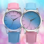 Moda doces cores dos Estudantes Assista doce criativa Contraste Cor Couro Strap Watch