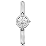 Moda elegante strass banda de metal analógico pulseira de quartzo relógio de mulheres jóias