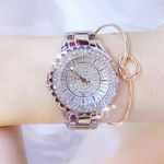 Moda Feminina Luxo Elegante cristal quartzo relógio