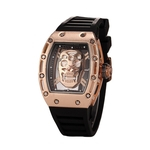 Moda Hollowed Men rel¨®gio de pulso ¨¤ prova d'¨¢gua Silicone Pulseira Sports Watch