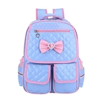 Moda Infantil Mochila Waterproof PU Bow Meninas Schoolbag Mochila Escola Primária