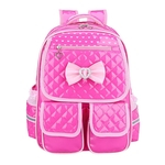 Moda Infantil Mochila Waterproof PU Bow Meninas Schoolbag Mochila Escola Primária