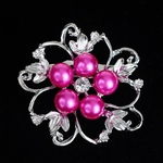 Moda liga Crystal Pearl Bead embutimento Broche Redbey