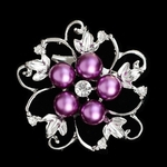 Moda liga Crystal Pearl Bead embutimento Broche