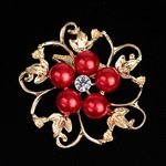 Moda liga Crystal Pearl Bead embutimento Broche