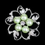 Moda liga Crystal Pearl Bead embutimento Broche Gostar