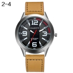 Moda Masculina Cool Round Dial Faux Leather Strap Analógico Relógio De Pulso De Quartzo