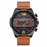 Moda Masculina CURREN Grande Rodada Dial relógio de quartzo para o desgaste Outdoor Sports